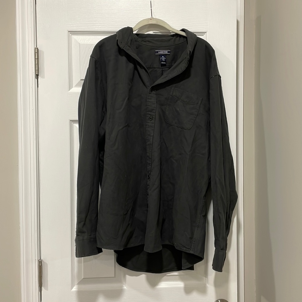 Lands End Mens Flannel Button Down